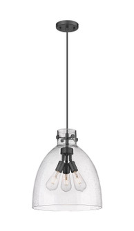Downtown Urban Three Light Pendant in Matte Black (405|410-3PL-BK-G412-14SDY)