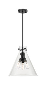 Downtown Urban Three Light Pendant in Matte Black (405|410-3PL-BK-G411-14CL)