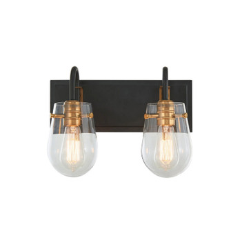 Bromyard Two Light Bath Vanity in Matte Black / Aged Brass (137|V68042BKAGB)