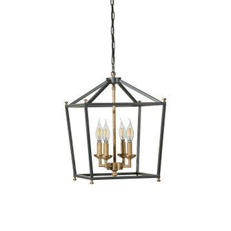 Gridlock Four Light Pendant in Heritage Black/Antique Bronze (137|538P04BLKATB)