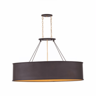 Cannery Five Light Linear Pendant in Dark Bronze / French Gold (137|323N05DBFG)