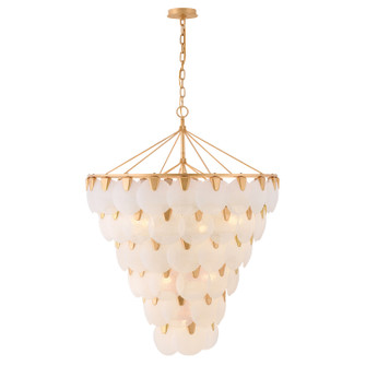 Essie Ten Light Chandelier in Distressed Brass (138|FR46516DA)