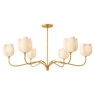 Verity Six Light Chandelier in Unlacquered Brass (138|FR46306UB)