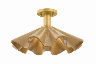 Libertyville One Light Semi Flush Mount in Aged Brass (70|8018-AGB/OWC)