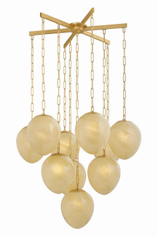 Cherrytown Ten Light Chandelier in Aged Brass (70|7410-AGB)