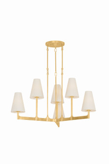 Allaben Six Light Chandelier in Vintage Gold Leaf (70|2139-VGL)