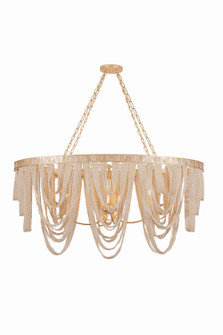 Santorini Six Light Linear Chandelier in Vintage Gold Leaf (68|112-50-VGL)