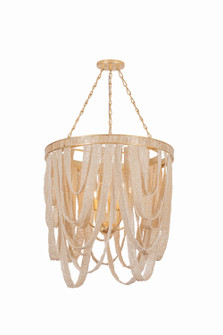 Santorini Six Light Chandelier in Vintage Gold Leaf (68|112-28-VGL)