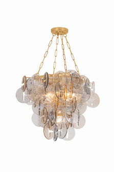 Aran Nine Light Chandelier in Vintage Gold Leaf (68|101-27-VGL)