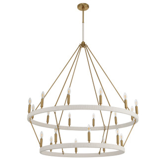 Wellfleet 20 Light Chandelier in Brass, Cream (577|208332A)