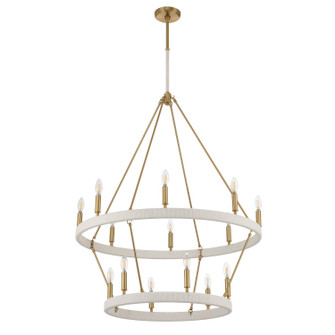 Wellfleet 14 Light Chandelier in Brass, Cream (577|208331A)