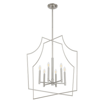 Declan Six Light Pendant in Brushed Nickel (577|208206A)