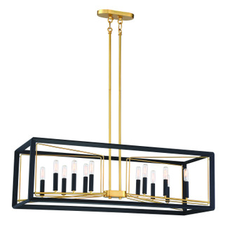 Sable Point 12 Light Pendant in Sand Black With Honey Gold (29|N7856-707)