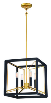 Sable Point Four Light Pendant in Sand Black With Honey Gold (29|N7854-707)
