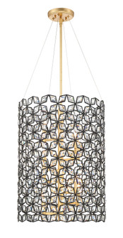 Brookcrest Eight Light Foyer Pendant in Sand Coal W/ Gold Leaf (29|N7847-711)