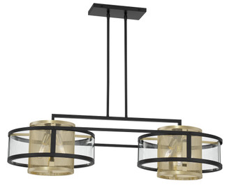 Soho by Robin Baron Six Light Island Pendant in Coal And Soft Brass (29|N7819-726)