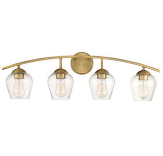 Mbath Four Light Bathroom Vanity in Natural Brass (446|M80033NB)