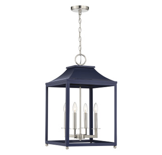 Four Light Pendant in Navy Blue w/Polished Nickel (446|M30009NBLPN)