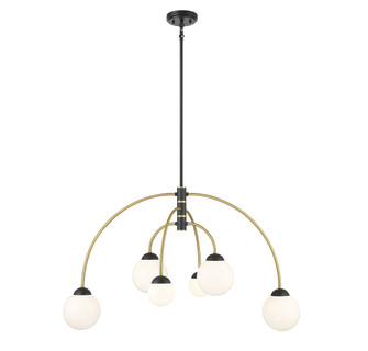 LED Chandelier in Matte Black with Natural Brass (446|M100114MBKNB)