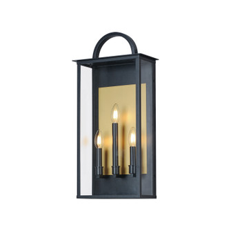 Manchester Three Light Outdoor Wall Sconce in Black (16|30756CLBK)