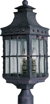 Nantucket Three Light Outdoor Pole/Post Lantern in Country Forge (16|30080CDCF)