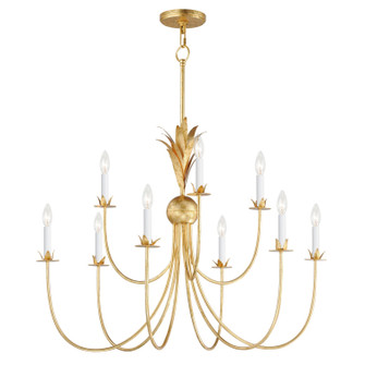 Paloma Nine Light Chandelier in Gold Leaf (16|2889GL)