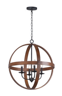 Compass Four Light Pendant in Antique Pecan / Black (16|27574APBK)