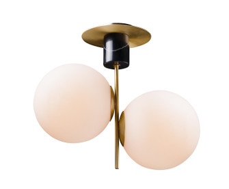 Vesper Two Light Semi-Flush Mount in Satin Brass / Black (16|26032SWSBRBK)