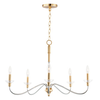 Clarion Five Light Chandelier in Polished Chrome / Satin Brass (16|25375CLPCSBR)