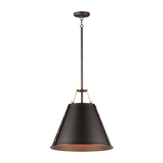 Trestle One Light Pendant in Oil Rubbed Bronze / Antique Brass (16|25162OIAB)