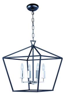 Abode Four Light Chandelier in Textured Black / Polished Nickel (16|25156TXBPN)