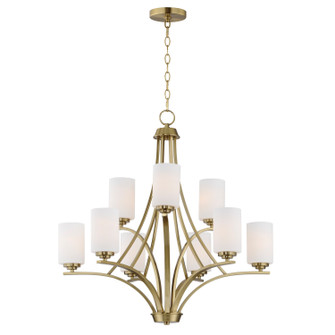 Deven Nine Light Chandelier in Satin Brass (16|20036SWSBR)