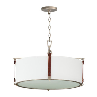 Sausalito Four Light Pendant in Weathered Zinc / Brown Suede (16|16135FTWZBSD)