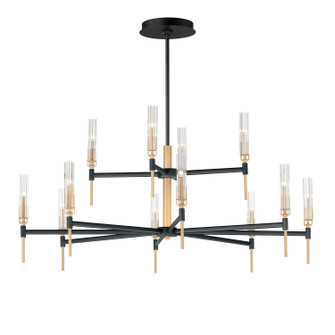 Flambeau LED Chandelier in Black / Antique Brass (16|16129CLBKAB)