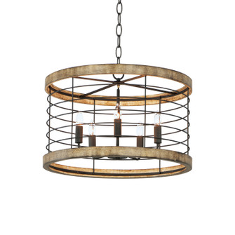 Homestead Five Light Chandelier in Driftwood / Black (16|12515DWBK)