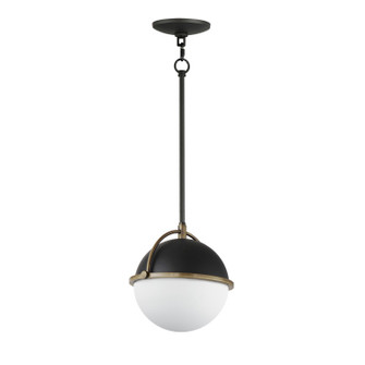 Duke One Light Pendant in Black/Weathered Brass (16|12411SWBKWBR)