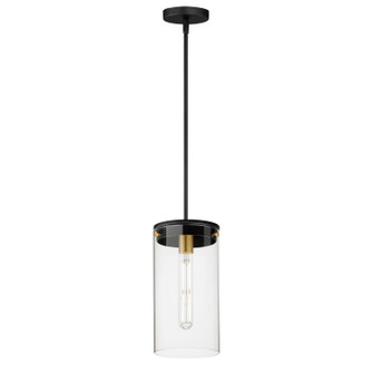 Pinn One Light Pendant in Black / Satin Brass (16|12408CLBKSBR)