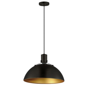 Dawn One Light Pendant in Antique Brass / Black (16|12045ABBK)