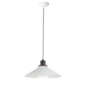Oslo One Light Pendant in Black / White (16|11412BKWT)