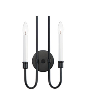 Tux Two Light Wall Sconce in Black (16|11282BK)