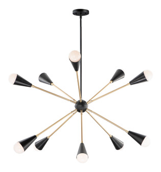 Lovell Ten Light Pendant in Black / Satin Brass (16|11268BKSBR)