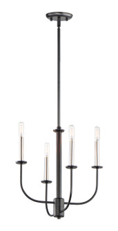 Wesley Four Light Chandelier in Black / Satin Nickel (16|10324BKSN)