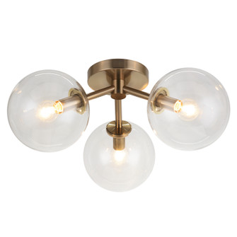 Novo Three Light Ceiling Mount in Aged Gold Brass (423|X81703AGCL)