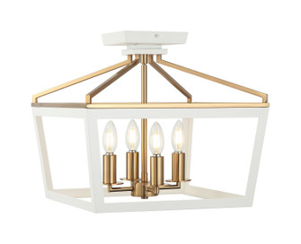 Mavonshire One Light Ceiling Mount in White / Aged Gold Brass (423|X67004WHAG)