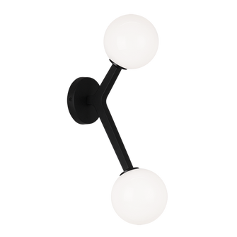 Rami Two Light Wall Sconce in Black (423|W81502BKOP)