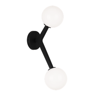 RAMI Two Light Wall Sconce in Black (423|W81502BKOP)