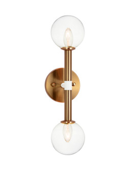 Stellar Two Light Wall Sconce in Aged Gold Brass (423|W75312AGCL)