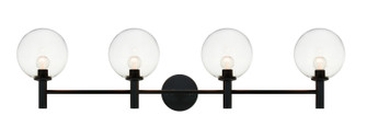 Cosmo Four Light Wall Sconce in Black (423|S06004BKCL)