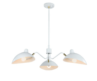 Droid Three Light Pendant in White & Brushed Gold (423|CX57903WH)