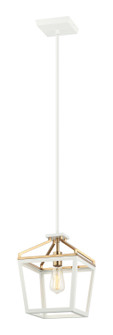 Mavonshire One Light Chandelier in White + Aged Gold Brass (423|C67001WHAG)